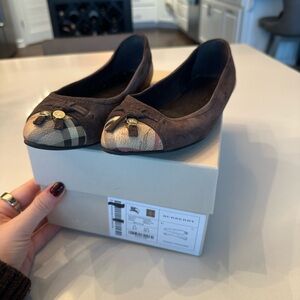 Burberry Brown Suede Flats